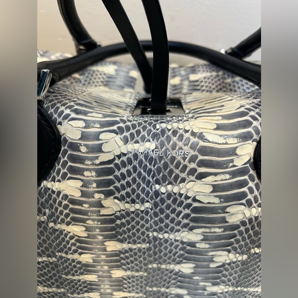 Michael Kors Collection Miranda Genuine Snakeskin Tote - Picture 3 of 11